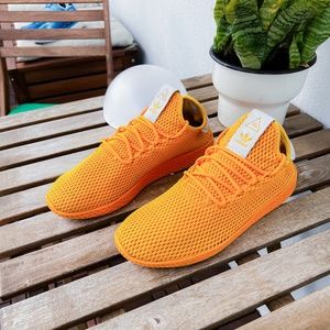 Size 9.5 Adidas HU x Pharrell YELLOW GOLD CP9767 Tennis Running Shoes Sneaker